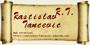 Rastislav Tančević vizit kartica